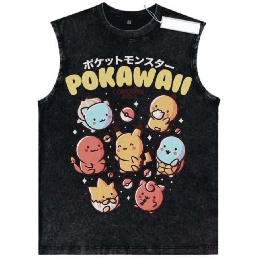Vintage Washed Pokemon Tank To - Vintage Summer Clothing Men のレビューと価格