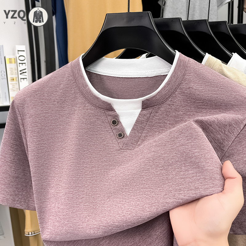 Mens Short Sleeve T Shirt Henl - Summer Clothing Guys のレビューと価格