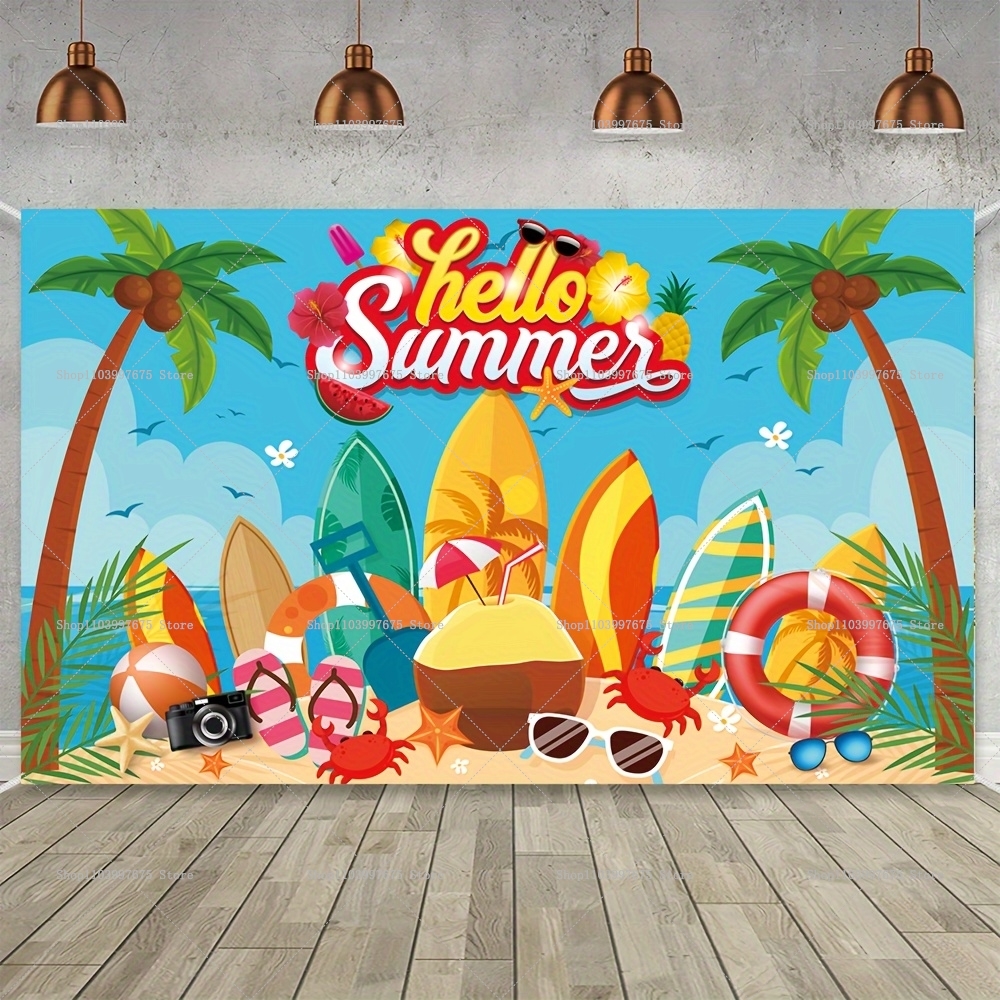 2D Hello Summer Ocean Beach Ba - Summer Clothing Banner のレビューと価格