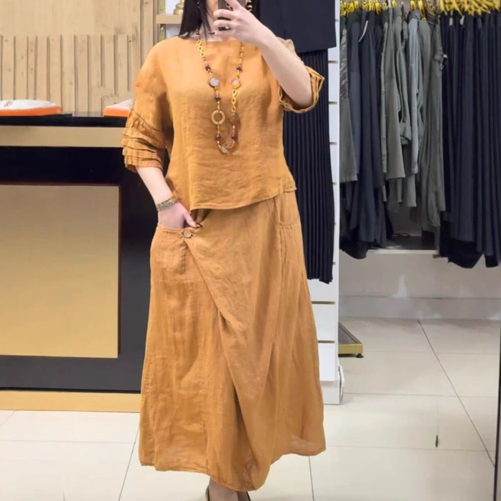 Women's Cotton Linen Skirts Se - Summer Linen Clothing For Women のレビューと価格