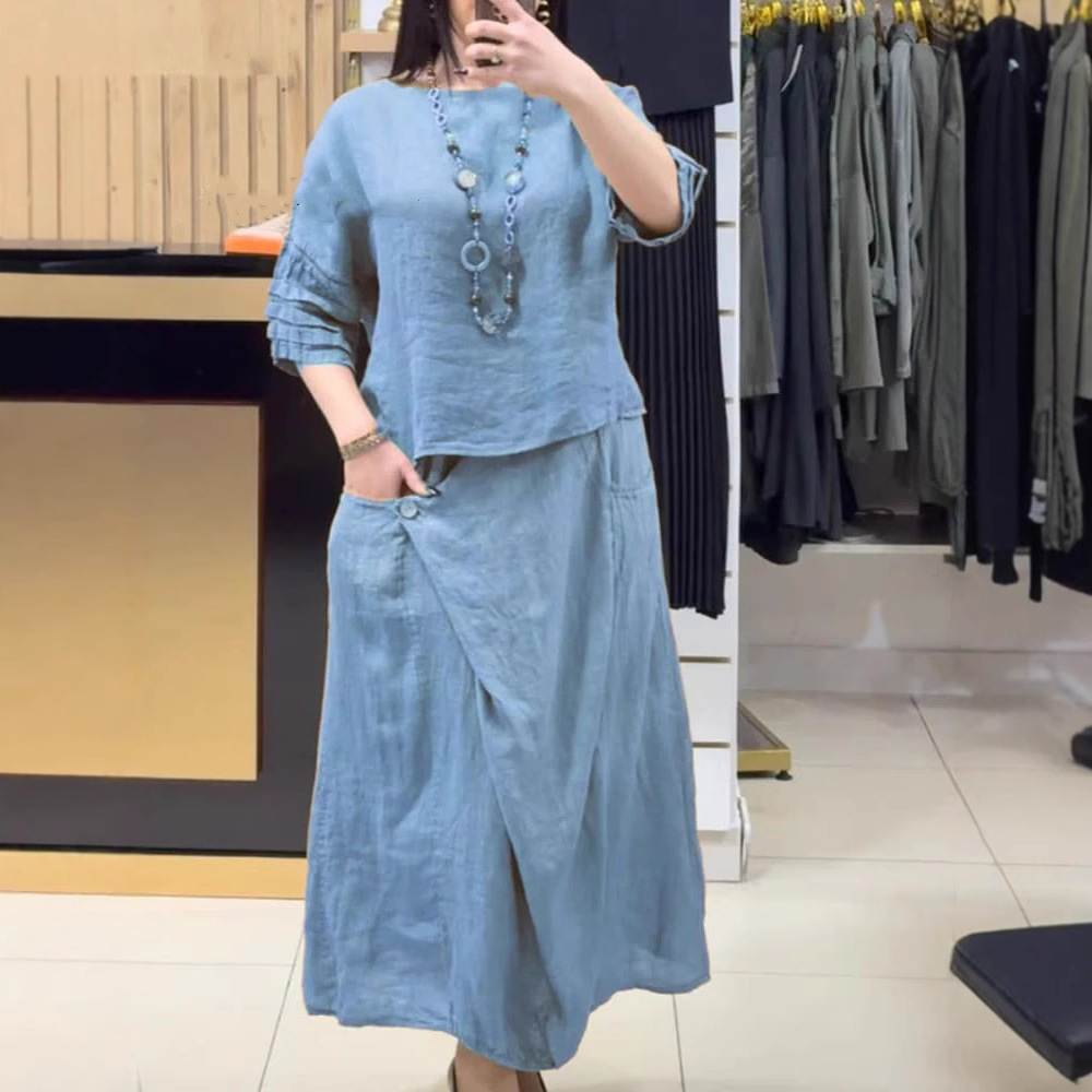 Women's Cotton Linen Skirts Se - Summer Linen Clothing For Women のレビューと価格