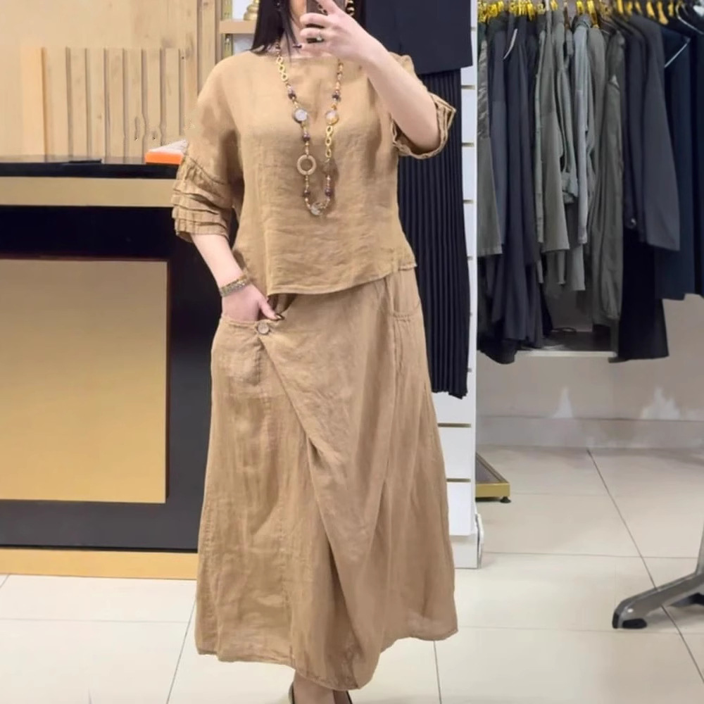 Women's Cotton Linen Skirts Se - Summer Linen Clothing For Women のレビューと価格