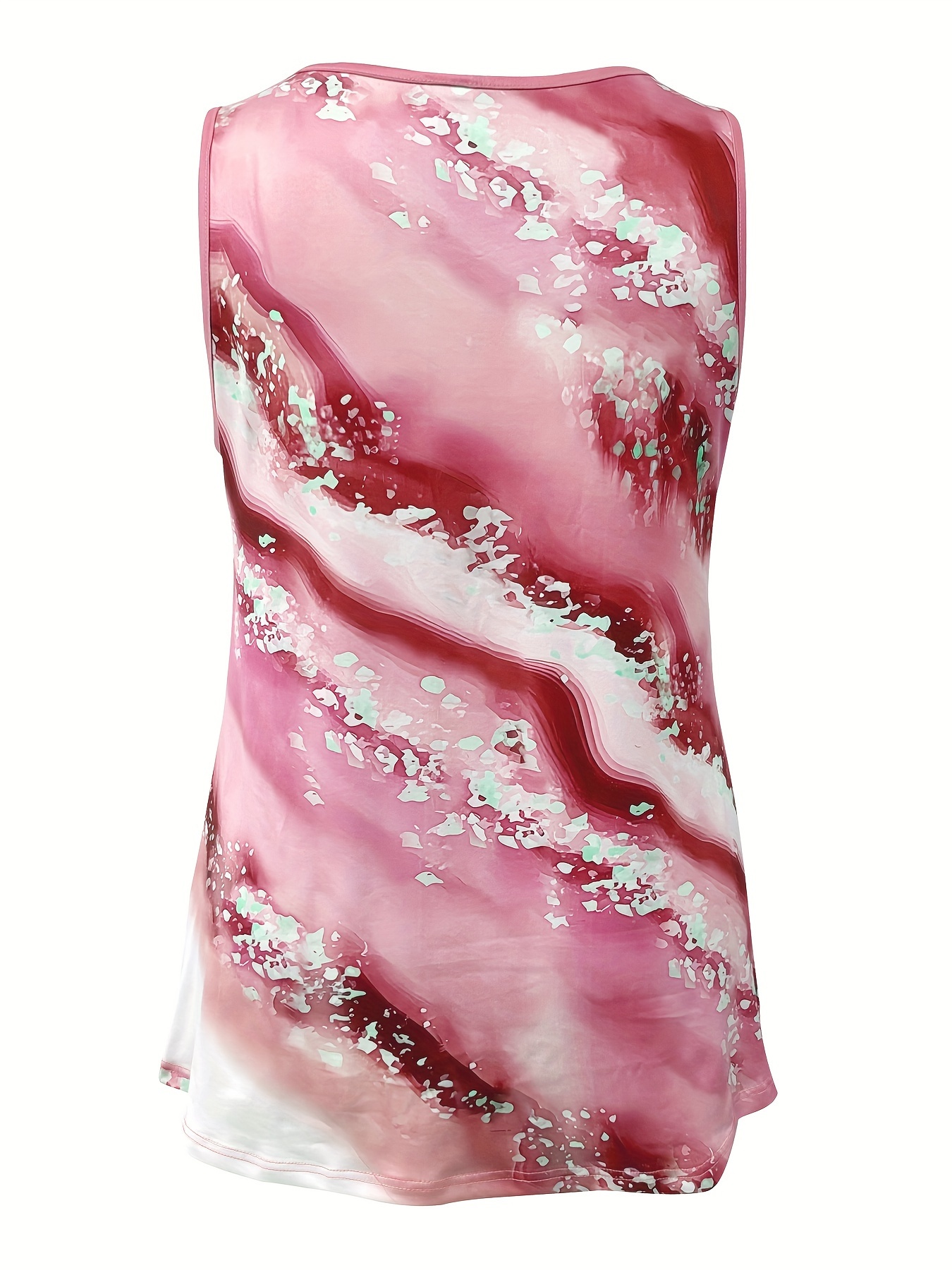 Plus Size Marble Print Tank To - Halter Neck Top のレビューと価格