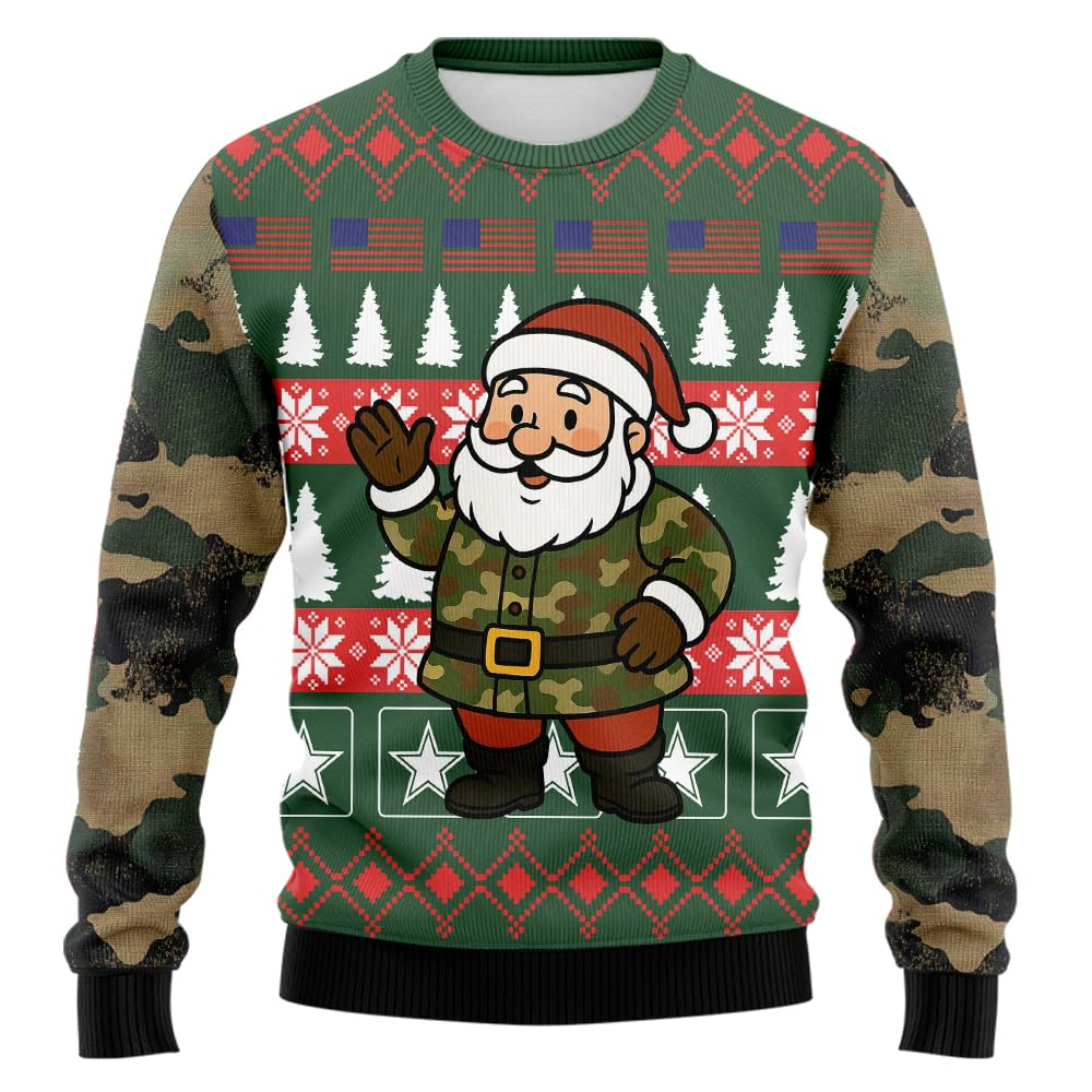 2026 Camo Santa Claus Graphic  - Summer Jumper Clothing のレビューと価格