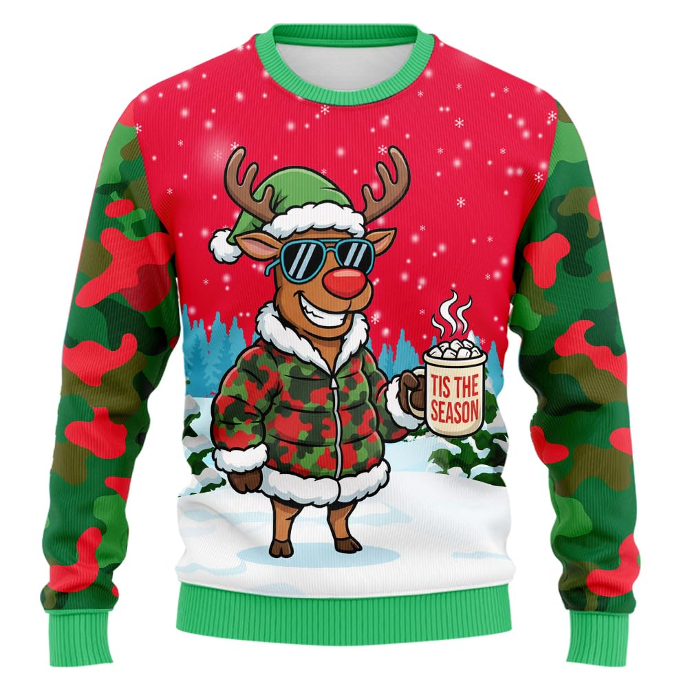2026 Camo Santa Claus Graphic  - Summer Jumper Clothing のレビューと価格