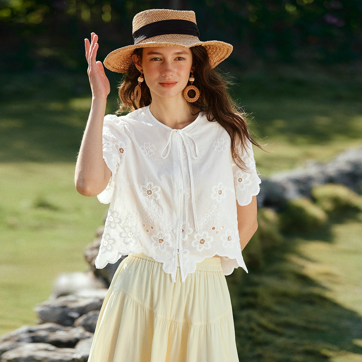 OLrain Women French Style Crop - Crop Blouse Linen のレビューと価格